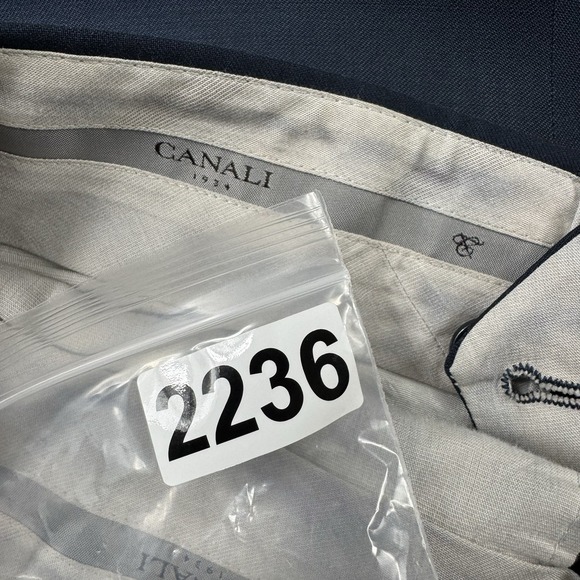 Canali 1934 Current Blue Pleated Wool Men's Trouser Size 38x33 - Picture 5 of 5